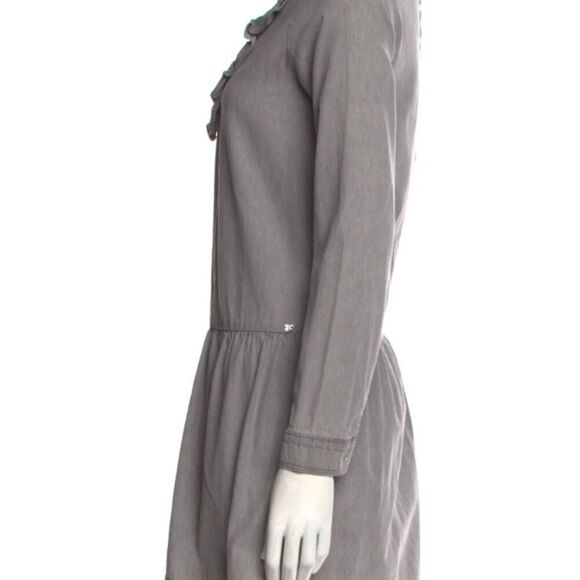 Ikks Gray Drop Waist Dress with Ruffle Accents - Size 14 Teens - Picture 4 of 14